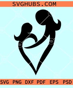 Mother daughter SVG, Mother daughter silhouette, Mom of girls SVG