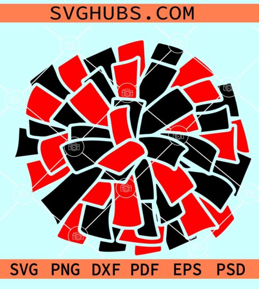 Pom pom SVG, cheerleader SVG, Pom Pom cheer SVG, Pink and black Pom Pom SVG