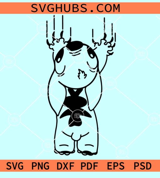Scratching Stitch car decal SVG, stitch car decal SVG, Stitch SVG files for cricut
