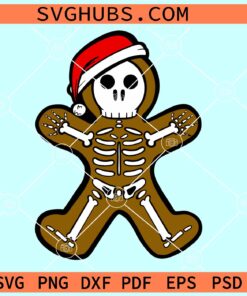 Skeleton Gingerbread SVG, Gingerbread Halloween SVG, Christmas Gingerbread man Halloween SVG