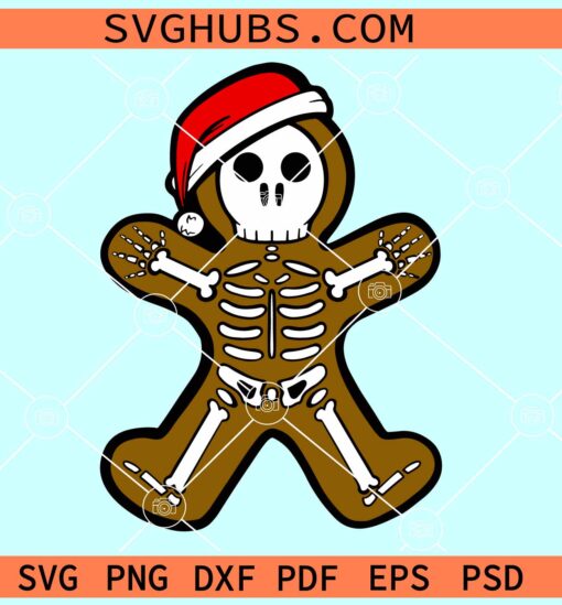 Skeleton Gingerbread SVG, Gingerbread Halloween SVG, Christmas Gingerbread man Halloween SVG