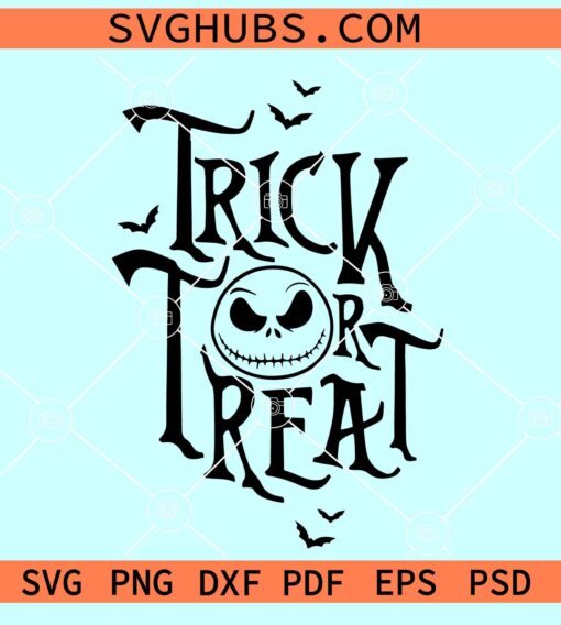 Trick Or Treat Jack Skellington SVG, Jack skellington Nightmare before Christmas Svg