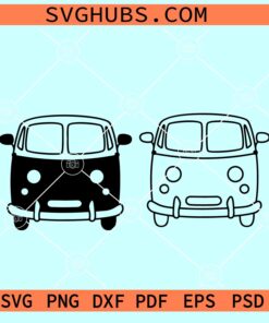 Volkswagen Hippie bus SVG, camping van SVG, VW retro SVG