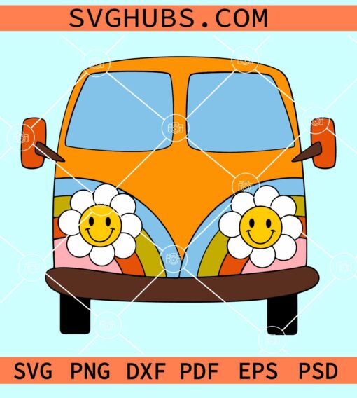 Volkswagen Retro Groovy SVG, Volkswagen Vintage SVG, Volkswagen retro SVG