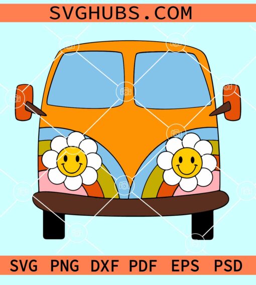 Volkswagen Retro Groovy SVG, Volkswagen Vintage SVG, Volkswagen retro SVG