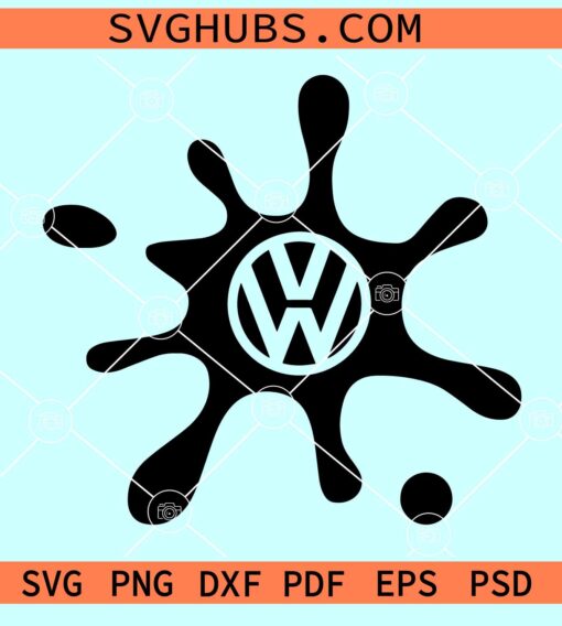 Volkswagen logo blob SVG, Volkswagen splatter SVG, Volkswagen logo SVG