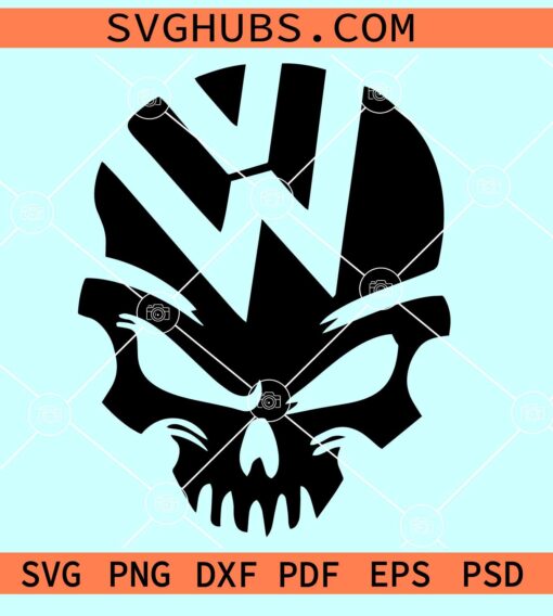 Volkswagen logo skull SVG, Volkswagen skull SVG, Volkswagen logo SVG