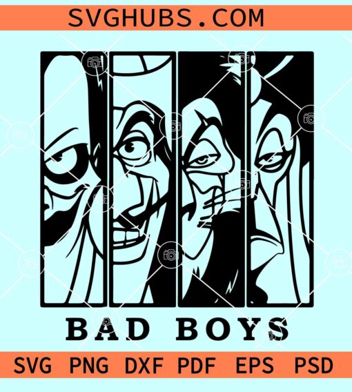 Bad Boys Villains SVG, Villains gents SVG, Bad Boys SVG, Disney Villains SVG