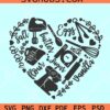 Baking icons heart SVG, Baking heart SVG, Love Baking SVG, Pastry SVG