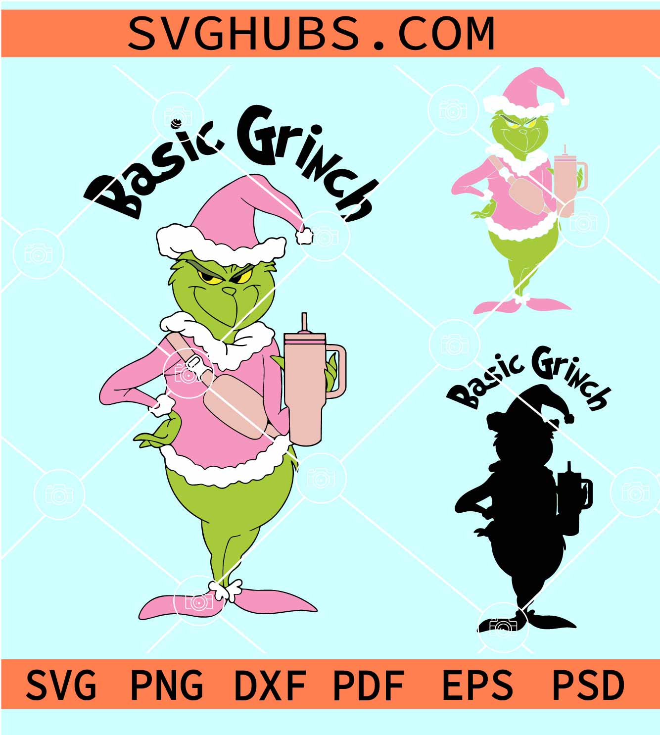 Basic Grinch Stanley Tumbler And Bag SVG, Santa Grinch Christmas SVG, Funny  Basic Grinch SVG PNG DXF EPS