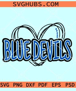 Blue Devils heart SVG, Duke University Blue Devils SVG, Blue Devils Football Team SVG