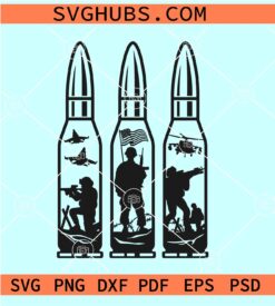 Bullet Soldier Scene SVG, American Troops Svg, Bullet Svg, Veterans Day SVG