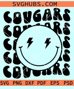 Cougars smiley face SVG, Cougars Smiley SVG, Washington State Cougars SVG