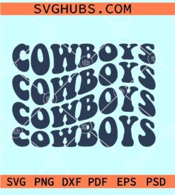 Dallas Cowboys retro wavy SVG, Dallas Cowboys Football SVG, Football SVG