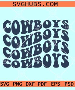Dallas Cowboys retro wavy SVG, Dallas Cowboys Football SVG, Football SVG