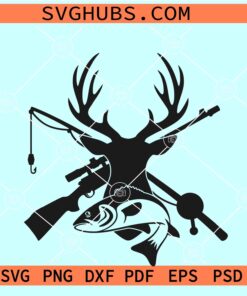 Fish and deer hunting SVG, deer head SVG, fish duck fish SVG, hunting shirt SVG, Fathers day SVG