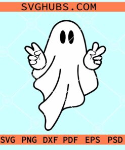 Ghost peace sign SVG, Hot ghoul Halloween SVG, Halloween ghost SVG, cute ghost SVG