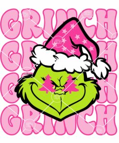 Grinch face Preppy SVG