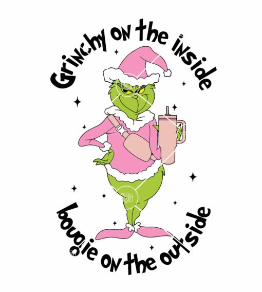 Grinchy on the inside bougie on the outside SVG