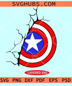 Half cracked Captain America shield SVG, Captain America shield SVG, Marvel Captain America SVG