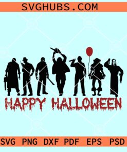 Happy Halloween characters SVG, Halloween characters SVG, horror movie characters SVG