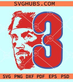 Harper number 3 SVG, Bryce Harper 3 SVG, Philadelphia Phillies Baseball SVG