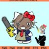 Hello Kitty Leatherface SVG, Kitty Leather Face Halloween SVG, Halloween Kitty SVG