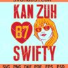 Kan Zuh Swifty SVG, Travis Kelce And Taylor Swift SVG, Taylor Swift 87 Kan Zuh SVG
