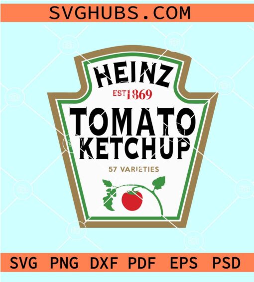 Ketchup And Mustard Costume SVG, Heinz Ketchup logo SVG, Heiz tomato Ketchup label SVG