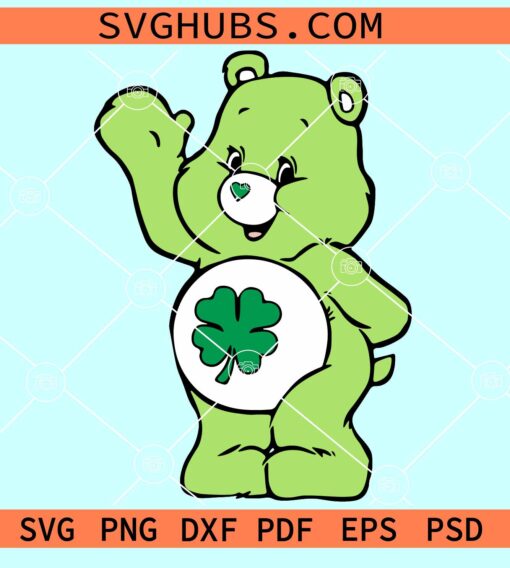 Lucky care bear SVG, St Patrick’s Day Care Bear SVG, Lucky Clover SVG, Lucky bear SVG