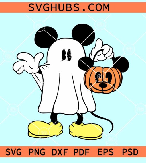 Mickey Mouse ghost SVG, Mickey Halloween pumpkin SVG, Mickey Halloween ghost SVG