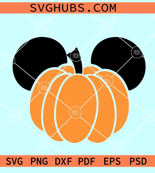Mickey Pumpkin head SVG, Pumpkin mickey ears SVG, Disney Halloween Svg
