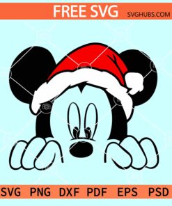 Mickey Santa hat SVG free, Mickey Christmas SVG free, Santa Mickey SVG free, Disney Christmas SVG free