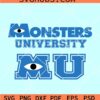 Monsters University SVG, Disney Monsters Inc SVG, Monsters Inc SVG, MU SVG