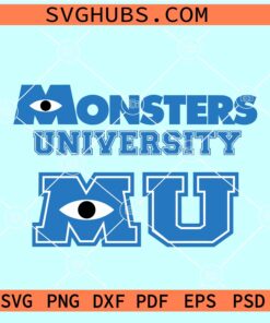 Monsters University SVG, Disney Monsters Inc SVG, Monsters Inc SVG, MU SVG