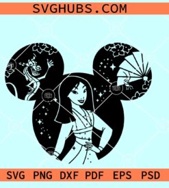 Mulan Mickey ears SVG, Disney Mulan Disneyland Ears SVG, Mulan SVG, Princess Disneyland SVG