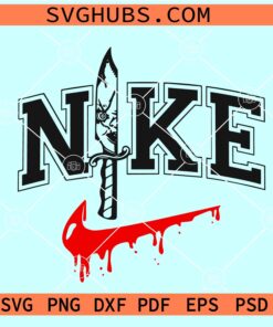 Nike Horror Movie Knife SVG, Swoosh Scream SVG, Nike Halloween horror SVG