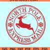 North Pole Express Mail SVG, North Pole Postmark Stamp Svg, Santa Sack Svg, Santa Mail Svg