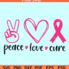 Peace love cure SVG free, cancer awareness svg free, breast cancer svg free