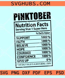 Pink October Nutrition Facts SVG, Cancer Survivor svg, Breast Cancer svg