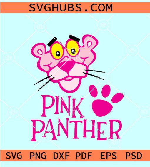 Pink Panther SVG, Pink Panther Face Svg, Cute Pink Panther Svg, Cartoon Svg