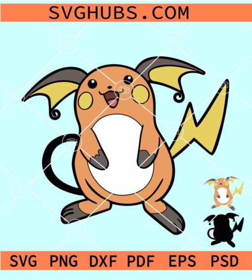 Raichu SVG layered, Raichu SVG files, Pokemon SVG, Pokemon Pikachu SVG