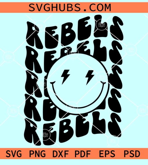 Rebels smiley face SVG, Rebels Smiley SVG, University of Nevada, Las Vegas Rebels SVG