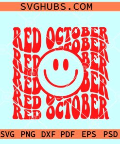 Red October smiley face SVG, Phillies Smiley Face SVG, Philly Take October SVG
