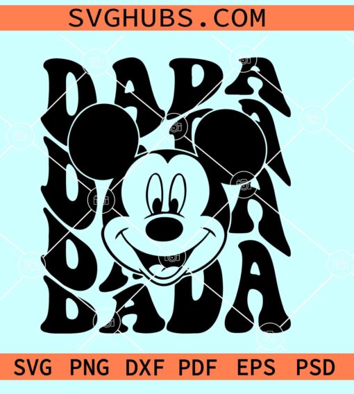 Retro dada Mickey Mouse SVG, Dad Mickey Mouse Svg, Mickey Dad Svg, Mickey Party Svg