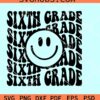 Sixth grade smiley face SVG, Sixth Grade Retro Smiley SVG, Groovy SVG