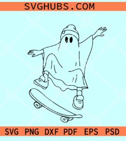 Skating ghost SVG, Ghost On Skateboard Svg, Skateboarding Ghost Svg