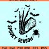 Spooky season SVG, Skeleton Hand SVG, Skeleton Hand Floral SVG, Halloween Season SVG