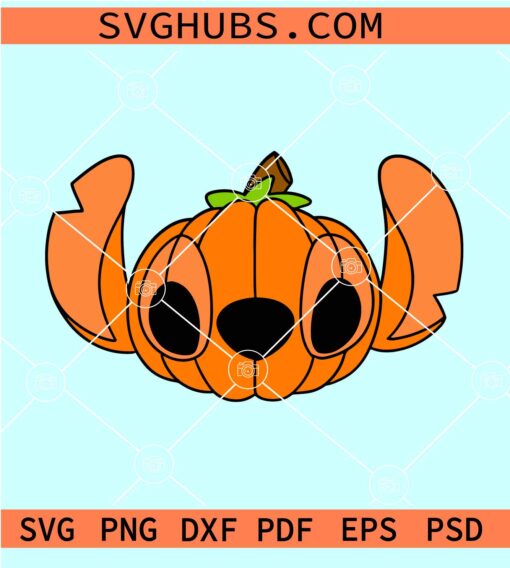 Stitch Pumpkin SVG, Stitch Pumpkin Face SVG, Pumpkin Stitch SVG