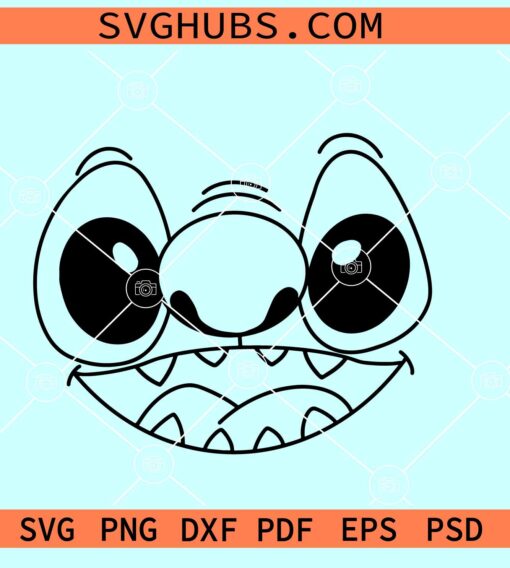 Stitch face outline SVG, Stitch face SVG, Disney Stitch SVG, Disneyland Svg